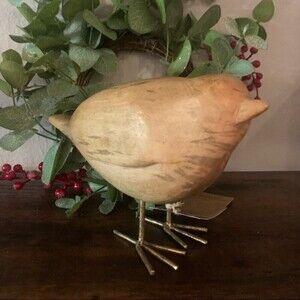 MCM Style Wood‎ Bird with Metal Legs Home Decor Figure